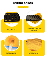 Palette de confinement anti-déversement à face unique en plastique pour produits chimiques industriels lourds, 4 fûts, contrôle de l'huile