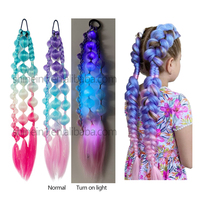 Vente flash : Extensions de cheveux synthétiques pour filles, 12 pouces, tresses colorées, extensions de cheveux pour enfants, tresses à bulles