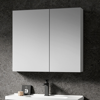 Meuble-lavabo mural flottant minimaliste avec miroir et armoire, unité de lavabo suspendue moderne, combinaison de meubles de rangement