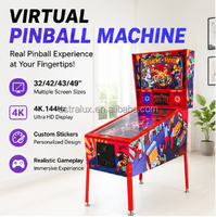 Machine de flipper virtuelle commerciale grand format, à monnayeur, numérique, pour centre de jeux