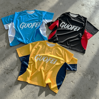 Fabricant de vêtements Ouna, vente en gros, t-shirt pour homme en jersey à blocs de couleur personnalisés, impression sublimée, maille, streetwear