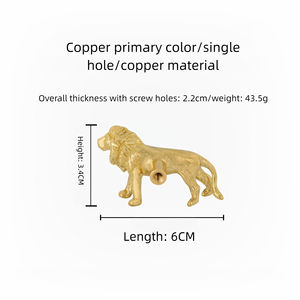 Декоративная латунная ручка-кнопка «Властный лев» для дверей, ящиков, гостиных и спален. - Product Image 6