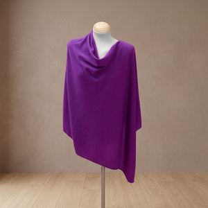 Poncho d'hiver pour femme adulte 100% cachemire, doux et chaud, élégant, anti-boulochage, tricot plat, 180g - Product Image 3