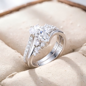 Custom Jewelry Wholesale 925 Sterling <b>Silver</b> Marquise Diamond Stackable <b>Ring</b> Designer Fashion CZ Bridal <b>Ring</b> Anniversary Gift - Product Image 5