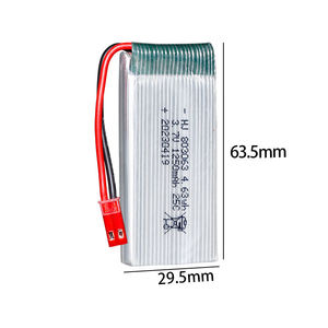 Baterai Li-ion Isi Ulang 1250mAh 803063 3.7V untuk Helikopter RC, Drone, Pesawat Terbang, dan Mainan dengan Daya Tahan Lama - Product Image 1