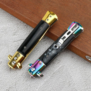 Cuchillo plegable táctico con mango de resina italiana multifunción para exteriores, herramientas EDC de <span class=keywords><strong>caza</strong></span> para acampar, cuchillo de bolsillo de supervivencia - Product Image 2