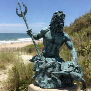Statue de dieu de la mer classique en bronze moulé sur mesure grandeur nature pour la sculpture d'art moderne en plein air - Product Image 4