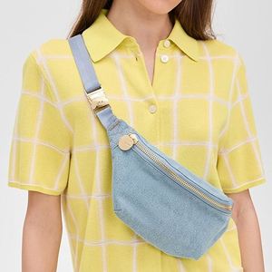 กระเป๋าคาดเอวแบบคลาสสิคยีนส์สีพื้น Keymay รุ่นพกพาสะดวก พร้อมซิป สายสะพายปรับได้ เหมาะสำหรับทุกเพศ ใช้สำหรับเดินทาง - Product Image 5