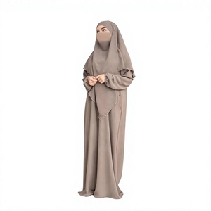 Nouveau Voile de Prière Islamique Uni à Nouer au Dos pour Femmes Musulmanes, en Chiffon Voile 3 Couches, Longueur au Sol, Style Uttar Pradesh - Product Image 2