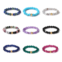 3MM Geschliffener Kristallperlenring mit Elastischem Anhänger, Modeschmuck für Damen, Natürlicher Steinring als Geschenk