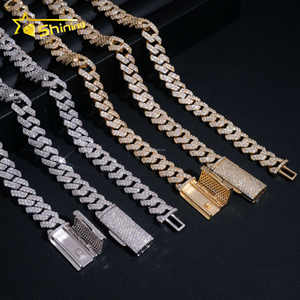 Stock en vrac Livraison directe Vente à chaud Certificat GRA S925 10mm 2 rangées Glacé VVS Moissanite Miami Cuban Link Chain & Bracelet - Product Image 5