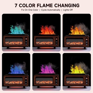 7 Color LED 3D Fire Flame Simulated Fireplace Ultrasonic <b>Aroma</b> Essential Oil <b>Diffuser</b> Air Humidifier Hotel Use - Product Image 2
