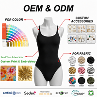 Maillots de bain une pièce sur mesure pour femmes, taille haute, à bretelles élastiques, écologiques, pour la plage, par des fabricants OEM