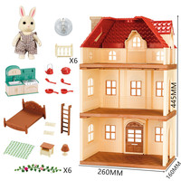 2025 Meilleure Vente Forêt Famille Mini Maison de Poupée Ensemble Jouets de Rôle pour Enfants Jouets d'Imitation en Plastique Petits Kits de Maison Cadeaux pour Filles