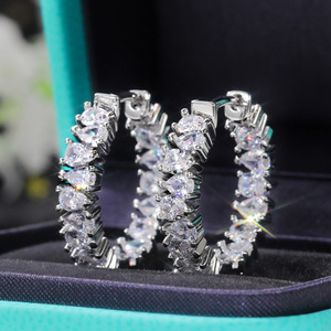 Orecchini a Cerchio con Pietra a Goccia Singola per Donne, Gioielli Eleganti e alla Moda - Product Image 6