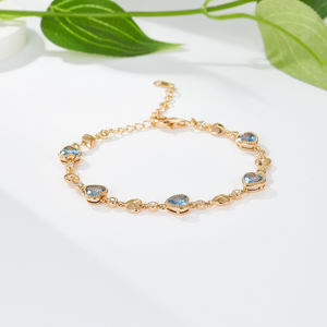 아이벤치 지르콘 17cm 테니스 여성 패션 맞춤형 7mm 18cm CZ 로맨틱 하트 14K 골드 로듐/플래티넘 도금 링크 팔찌 - Product Image 5