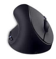 Mouse Vertikal Nirkabel 2.4G Generasi Ketiga untuk Tangan Kiri, Pengisian Daya, Antarmuka USB, Pelacakan Optik, 6 Tombol, Bahan ABS, Tersedia