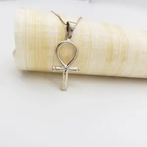 <span class=keywords><strong>Amuleto</strong></span> de acero inoxidable chapado en oro de 18 quilates, collar de Anker egipcio, <span class=keywords><strong>amuleto</strong></span> cruzado personalizado simple y personalizado - Product Image 3