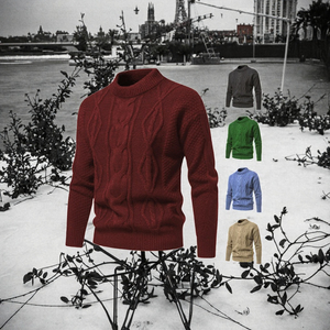 Pull en laine et viscose imprimé numérique pour homme, style rétro américain, anti-boulochage, collection automne-hiver, taille européenne, tricot. - Product Image 2