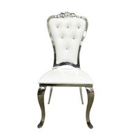Chaises de cérémonie en or blanc utilisées en métal Chaises empilables de mariage en acier inoxydable Chaises de fête Chaise Mariage