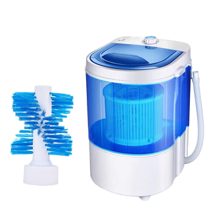Mini lavadora semiautomática de carga superior, lavadora de zapatos de ropa con ruedas onduladas, lavadora eléctrica portátil en inglés para uso doméstico - Product Image 1