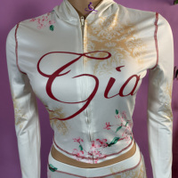 Setelan Olahraga Wanita Musim Gugur Terlaris, Jaket Hoodie Crop Top Zipper Lengan Panjang dan Celana Jogger, 2 Potong