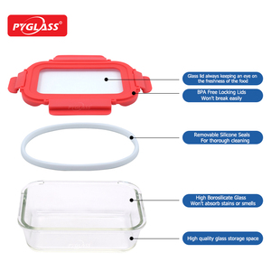 Recipientes de Vidrio Rectangulares Pyglass para Preparación de Comidas con Tapas, Resistentes al Calor, Libres de BPA, Recipientes Pequeños de Vidrio para Alimentos, Aptos para <span class=keywords><strong>Microondas</strong></span> - Product Image 3