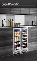 Refroidisseur de boissons double zone en acier inoxydable C OEM 120L avec contrôle de température indépendant, adapté aux bars domestiques et aux présentoirs commerciaux