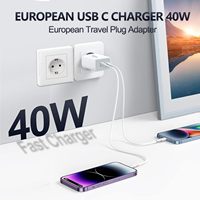 Chargeur USB multi-ports PD40W pour téléphone portable et écouteurs, adaptateur de charge rapide Type-C standard US UK AU EU, best-seller