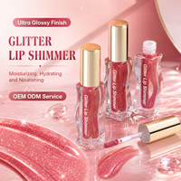 Gloss à lèvres hydratant pigmenté et scintillant, maquillage végétalien, huile à lèvres hydratante et lisse, gloss à lèvres teinté pailleté en gros