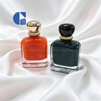 Botella de Perfume Cuadrada Redondeada de Lujo de 100 ml con Pulverizador Interno, Color Sólido, Base Gruesa, Recargable