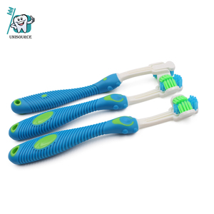 Venta de fábrica, cepillo de dientes de masaje para mascotas de alta calidad, cerdas suaves de <span class=keywords><strong>3</strong></span> lados, mango de plástico de 360 grados, cepillo de dientes para perros para mascotas - Product Image 6