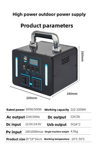 Station d'alimentation portable à batterie au lithium LiFePO4, stockage d'énergie, alimentation compatible avec tous les types d'énergie solaire - Product Image 3