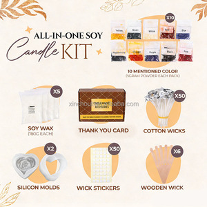 Fournitures pour la fabrication de bougies avec cire de soja, mèches, moules en silicone, colorants et plus encore, kit de fabrication de bougies DIY pour adultes, ensemble d'art et d'artisanat pour débutants - Product Image 2