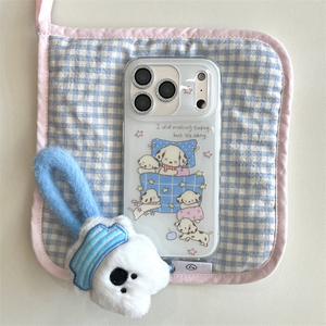 Funda para <span class=keywords><strong>iPhone</strong></span> 17/16 Pro Max/15/14 con Diseño de Perro Pequeño, Fresco, con Cuadros Azules y Estrellas, Venta al Por Mayor a Precio Económico - Product Image 5