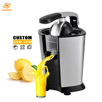 85W Handmatige Elektrische Roestvrijstalen Oranje Sapcentrifuge Squeezer Huishoudelijk Zacht Handvat Langzame Sapcentrifuge Deksel Fruitextractor De Jugo