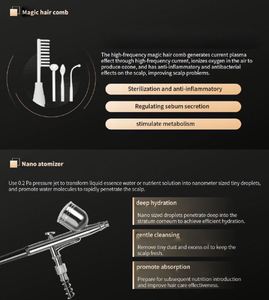 Appareil de thérapie du cuir chevelu et de stimulation de la pousse des cheveux pour usage domestique/salon, masseur de tête 8-en-1 pour le traitement de la perte de cheveux, machine de soin du cuir chevelu et de relaxation - Product Image 4