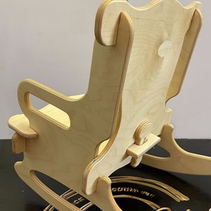 Chaise à bascule pour bébé en bois Echo, couleur naturelle, style minimaliste moderne, chaise pour enfants, utilisation intérieure et extérieure - Product Image 2