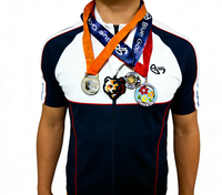 Médaille de marathon, de course à pied, de cyclisme, de piste et de terrain, de karaté, de sport, en métal, finition or et argent, sur mesure par le fabricant