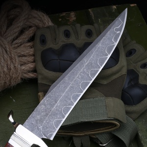 Couteau de poche tactique personnalisable Bowie, lame en acier inoxydable, manches en bois, chasse, bricolage, usage industriel, OEM - Product Image 3