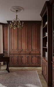 Armario <span class=keywords><strong>de</strong></span> Madera Tradicional <span class=keywords><strong>de</strong></span> Alta Gama, Armario Empotrado <span class=keywords><strong>de</strong></span> Piso <span class=keywords><strong>a</strong></span> <span class=keywords><strong>Techo</strong></span> para Dormitorio - Product Image 3