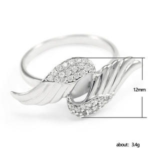 Anello Ali d'Angelo F960 per Donna, Zirconia Cubica con Micro Pavé, Gioiello di Moda per Fidanzamento, Stile Cristiano, Tono Argento - Product Image 5