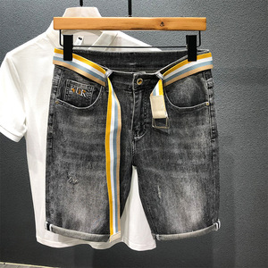 Truen 2023 nouveau arrivé été jeunesse décontracté Shorts ceinture Style tout match Denim pantalon hommes court pantalons décontractés vêtements - Product Image 5
