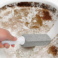 Langstieliger Bimsstein-Bürstenstab zur Entfernung von Kalkablagerungen in Toiletten, Badezimmern, Schwimmbädern, auch für BBQ-Grills, Fliesen und Fugen