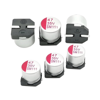 Frekuensi Tinggi 470uF ±20% 35V SMD,10*10.5mm Kapasitor Elektrolit Aluminium Padat Harga Grosir