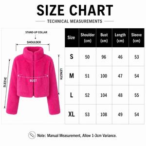 Mantel Wanita Bulu Imitasi Rajut Pendek Tebal Hangat Musim Dingin, Pakaian Luar Modis Streetwear, Model Longgar - Product Image 4