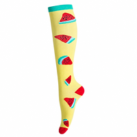 Chaussettes de compression tricotées à motif dessin animé LEOSTEP pour hommes et femmes (4 paires) antidérapantes, longues, ODM pour la course, les voyages et les vols