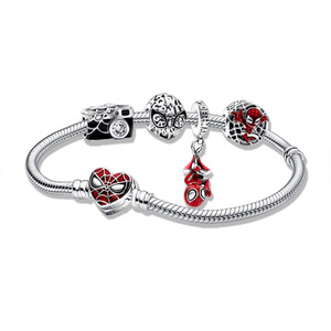 Panjia Manwei Series <span class=keywords><strong>Spiderman</strong></span> Beaded Pendant Bracelet Cobre Plated Love Base Chain Diamond Factory Wholesale Charm Bracelets - Product Image 6