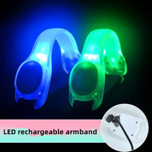 Customized Logo Rechargeable Sports Luminous Armband Night Running Warning LED Armband LED Wristband USB R