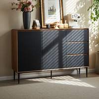 Buffet autoportant en bois massif de style nordique, moderne et minimaliste, pour entrée et salon, résistant à la moisissure, meuble de rangement pour la maison